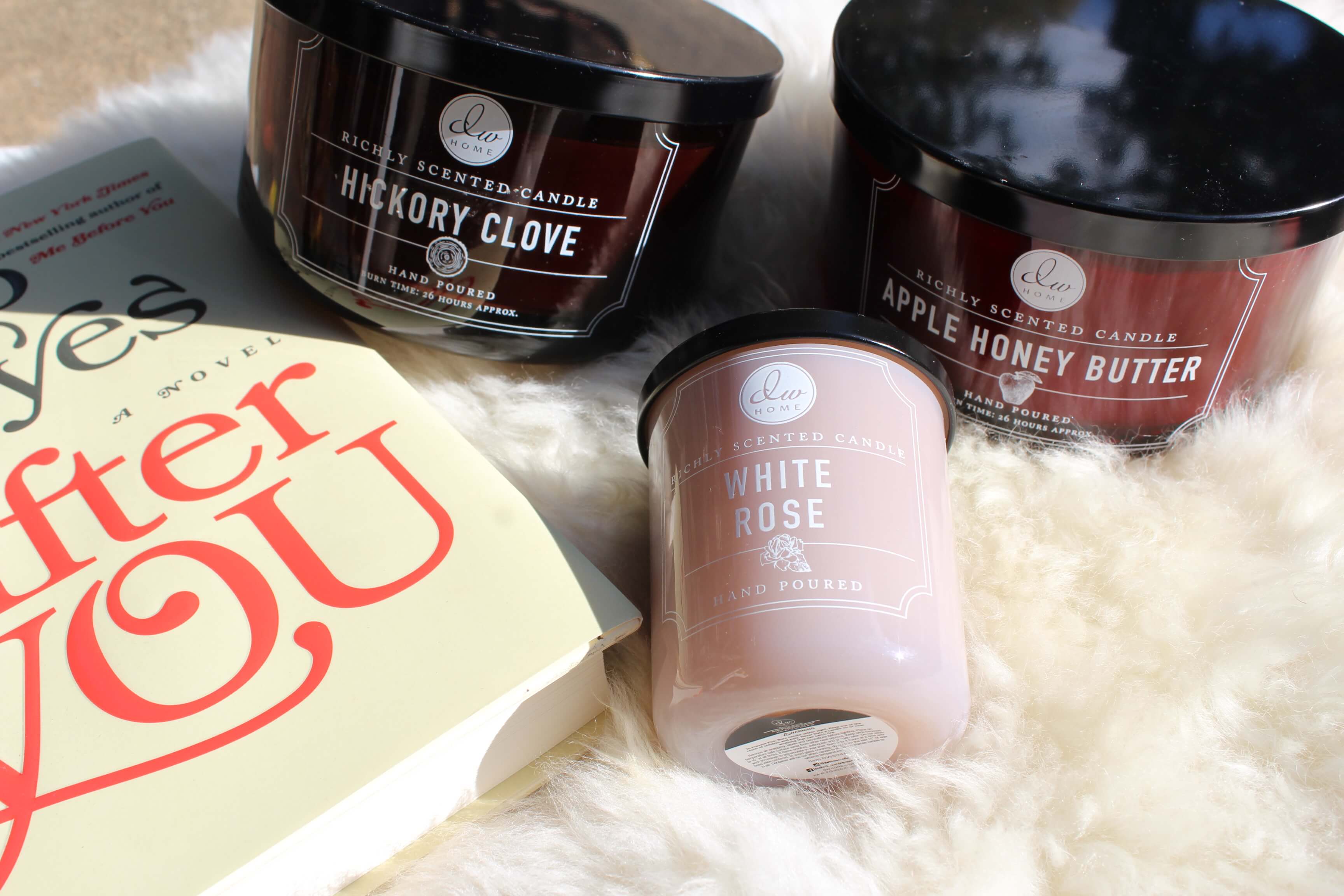 dw home candles flatlay